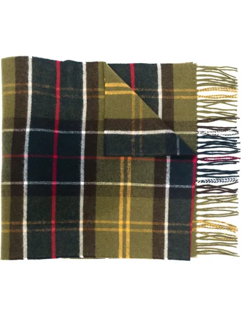 Barbour fringed tartan-check scarf Green USC0324TN11