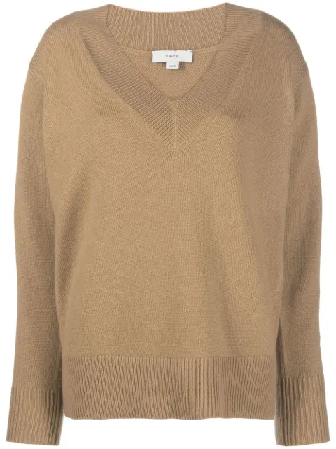 Vince V-neck draped-sleeve jumper Neutrals V872079179