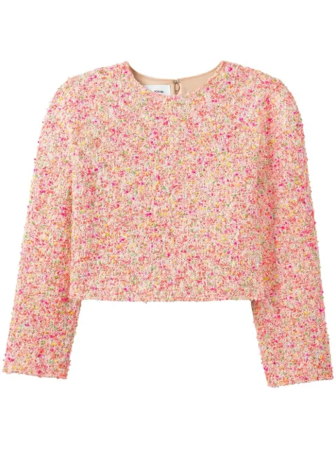 St. John Novelty Textured tweed top Pink K91A043