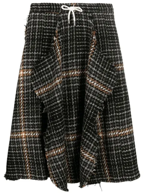 Charles Jeffrey Loverboy check-pattern midi skirt Black CJLAW22CSK