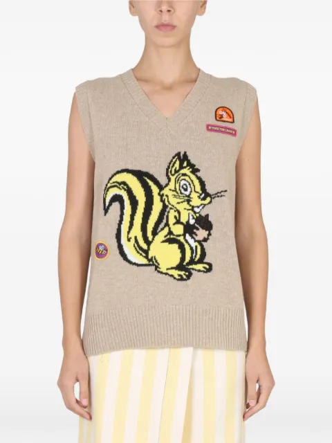 CORMIO squirrel-print knit vest Neutrals NICOLESUPERFINEWOOL
