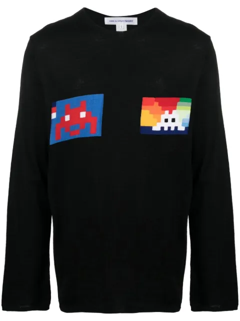 Comme Des Garçons Shirt Space Invaders jumper Black FJN002