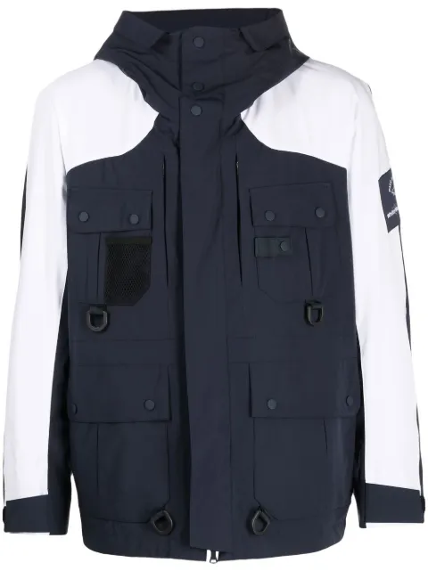 White Mountaineering multiple pockets hooded jacket Blue 22412600
