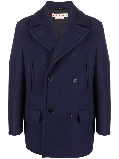 Marni double-breasted wool coat Blue TUMU0100U0UTW953