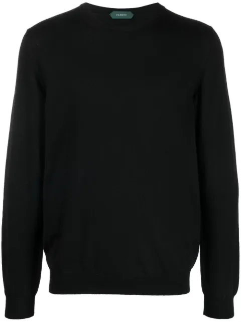 Zanone crew-neck fine-knit jumper Black 812510ZR274