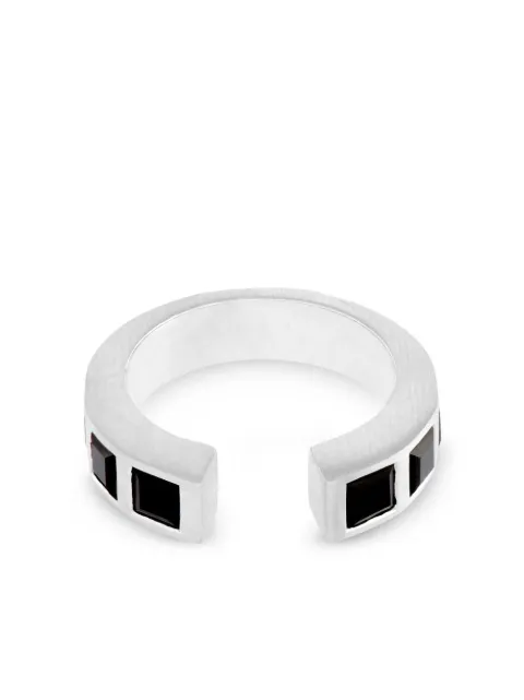 Tom Wood sterling silver Gate Square black onyx ring Silver R76ATBOM02S92560