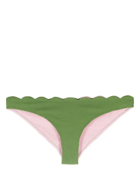 Marysia Santa Barbara scallop-edge bikini bottoms Green SB068