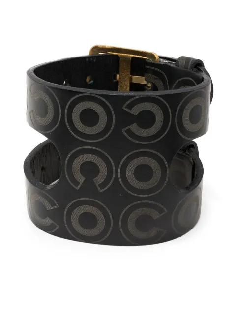 CHANEL Pre-Owned 2001 Coco print leather bracelet Black ChanelBraccialePelle