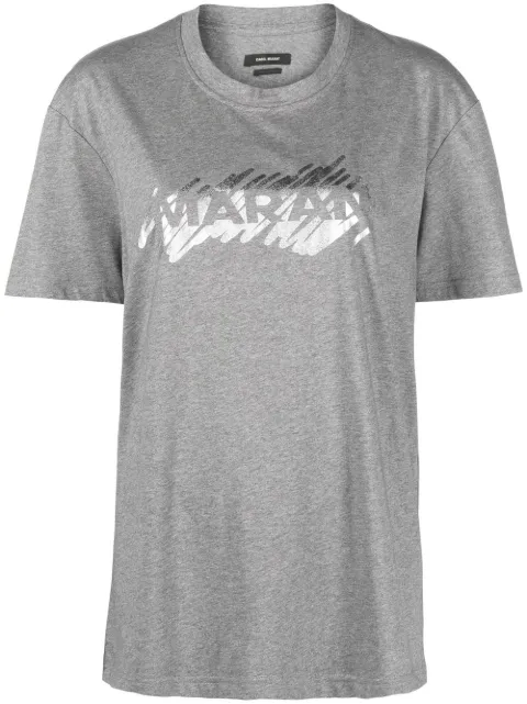 ISABEL MARANT logo-print organic-cotton T-shirt Grey TS087322H055I