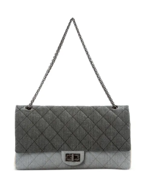 CHANEL Pre-Owned 2009 large 2.55 Reissue shoulder bag Grey CHANEL255GREYREISSUEDENIMCLASSICFLAP