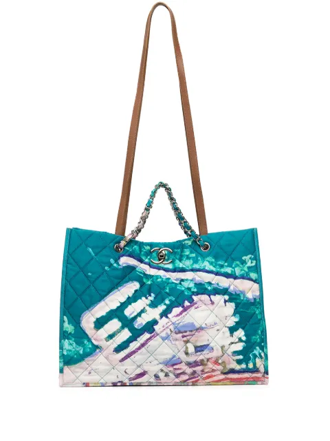 CHANEL Pre-Owned 2011 Limited Edition Graffiti Watercolour tote bag Blue CHANELGRAFFITIWATERCOLORTOTE