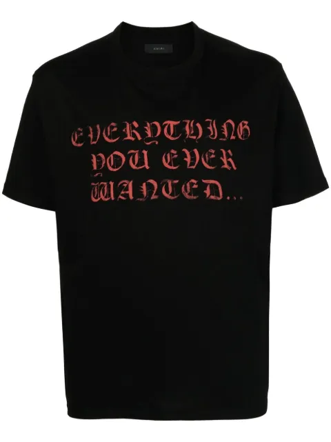 AMIRI Everything slogan-print T-shirt Black AW22MJG004