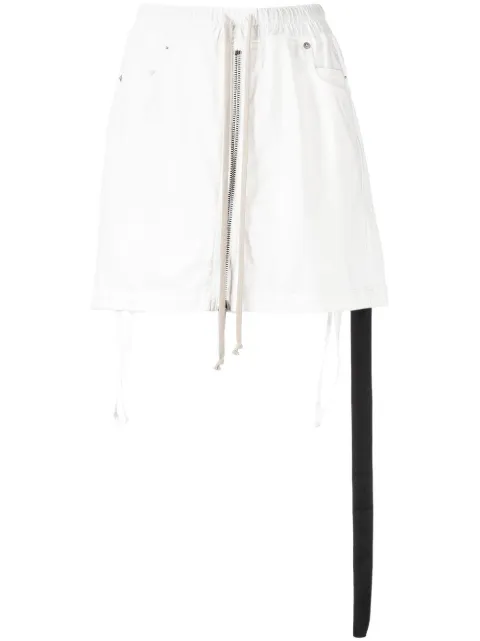 Rick Owens DRKSHDW drawstring denim mini skirt White DS02B4345RIG