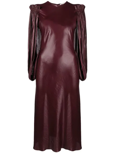 Stella McCartney draped-sleeve midi dress Purple 6A00623AU352