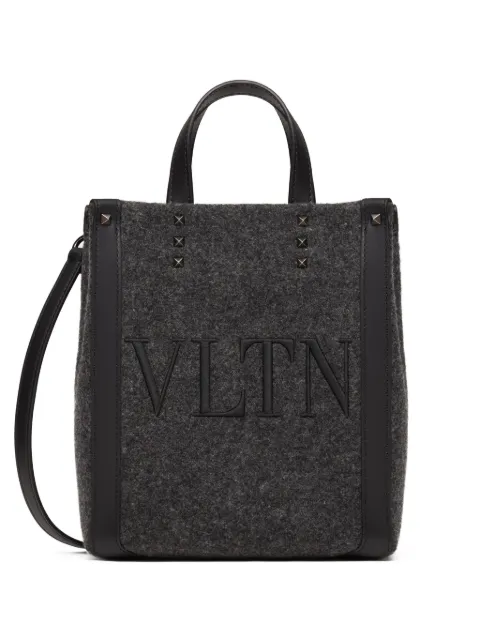 Valentino Garavani Rockstud-embellished logo tote bag Grey YB0B78BZN