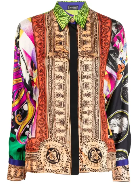 Versace Pre-Owned 1990s abstract print silk shirt Green VERS1800GA