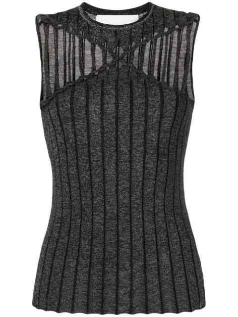 Dion Lee braided-detail knit top Black C7130F22