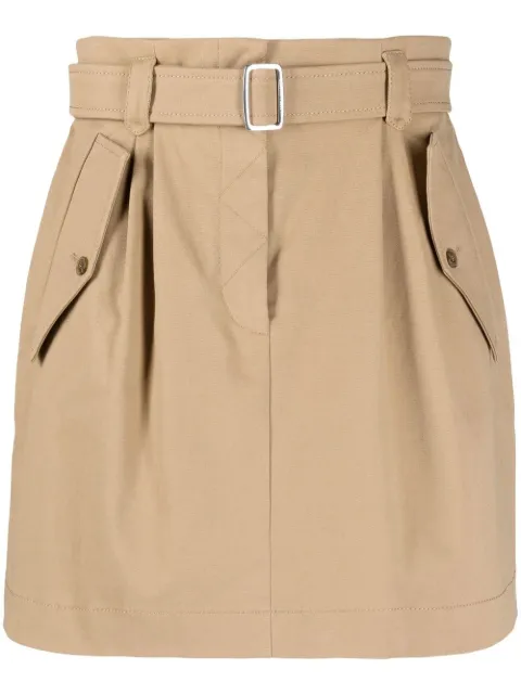 Alberta Ferretti belted-waist cargo-pocket skirt Neutrals A01036624