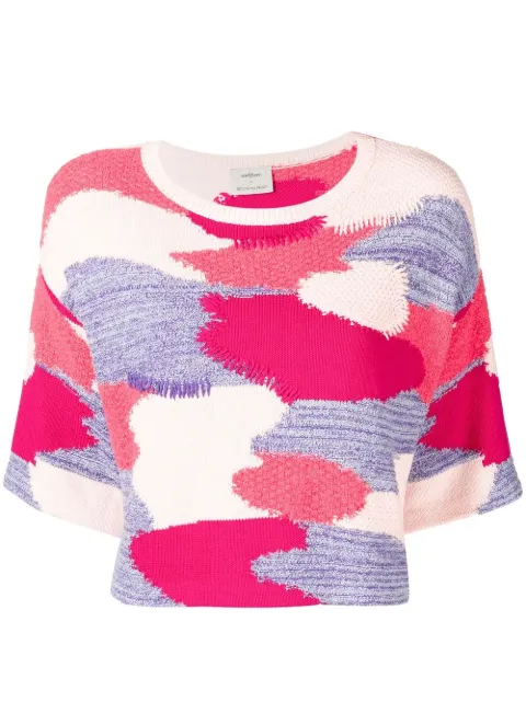 Onefifteen patchwork knit top Multicolour OFS10