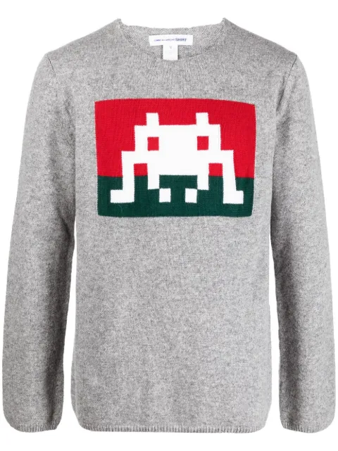 Comme Des Garçons Shirt graphic-print jumper Grey FJN007