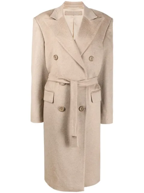 Almaz double-breasted belted coat Neutrals COAT0101FW22
