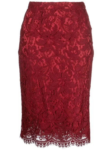 Dolce & Gabbana Pre-Owned 2000s lace pencil skirt Red HOLADG108