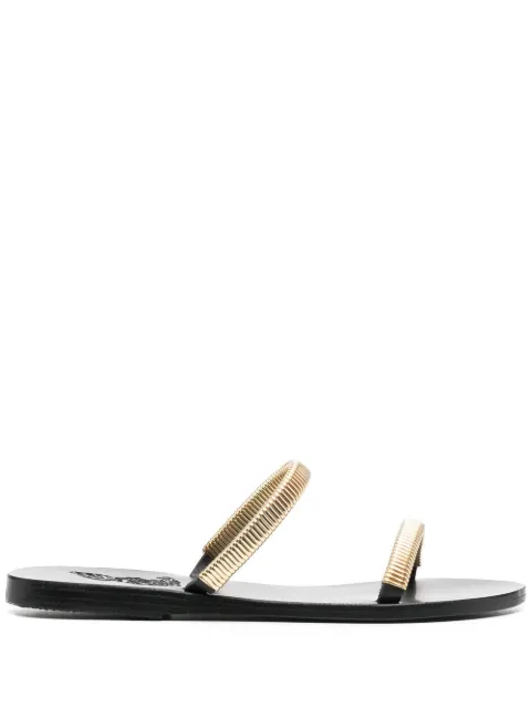 Ancient Greek Sandals Saita flar sandals Gold SAITAVACHETTABLACK