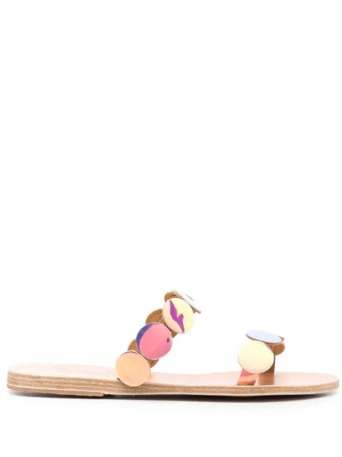 Ancient Greek Sandals St Tropez leather sandals Silver STTROPEZIRIDESCENTVACHETTADAWN