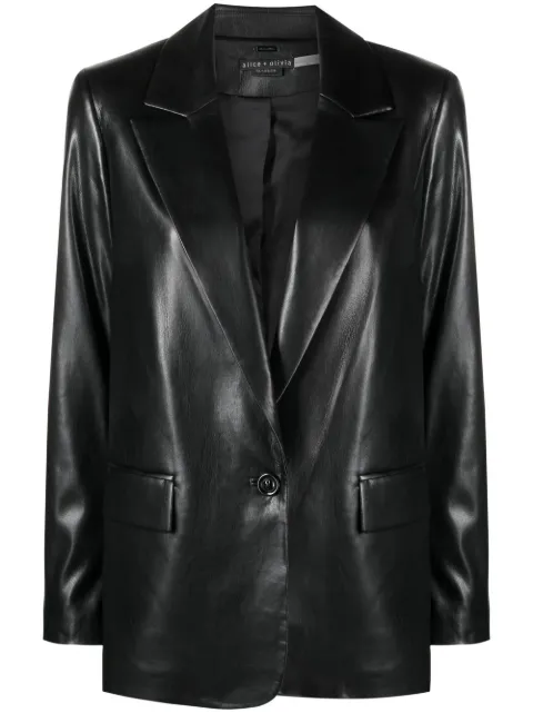 alice + olivia faux-leather blazer Black CL000J16213