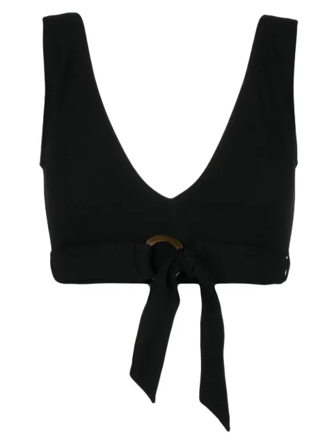 Duskii ribbed V-neck bikini top Black DLT22074B