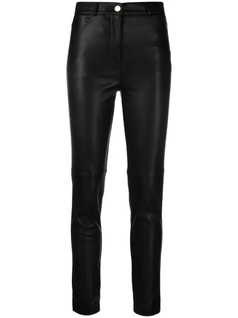 Blanca Vita faux-leather skinny trousers Black POSIDONIA4403