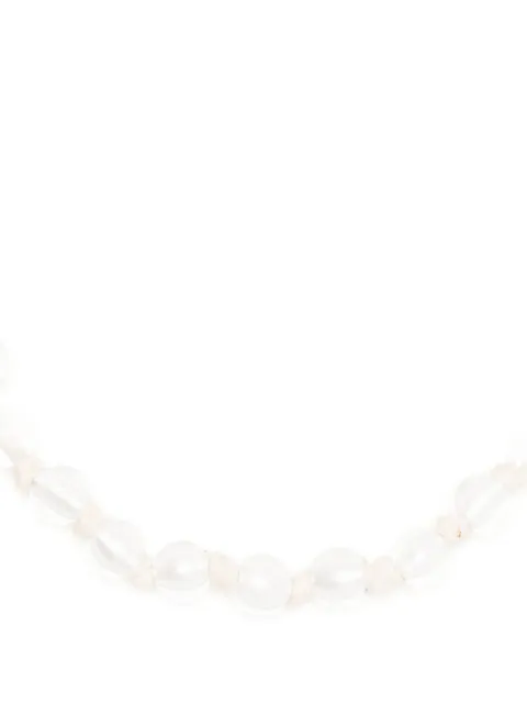 Chloé crepe de chine beaded necklace Brown CHC23SFO69CD5