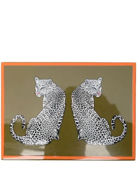 Jonathan Adler Leopard Lacquer card set Green 33065