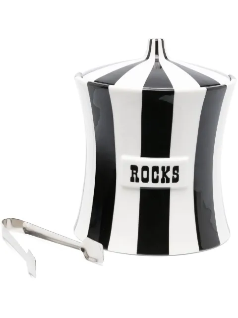 Jonathan Adler striped ceramic ice bucket Black 32965