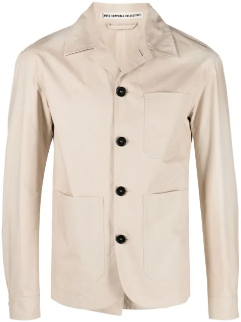 Meta Campania Collective Cuban-collar organic-cotton shirt-jacket Neutrals PAJ003COCO002FCC
