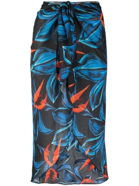 Louisa Ballou floral-print sarong Blue SARONG