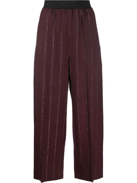 Stella McCartney striped cropped trousers Purple 6400223AR750
