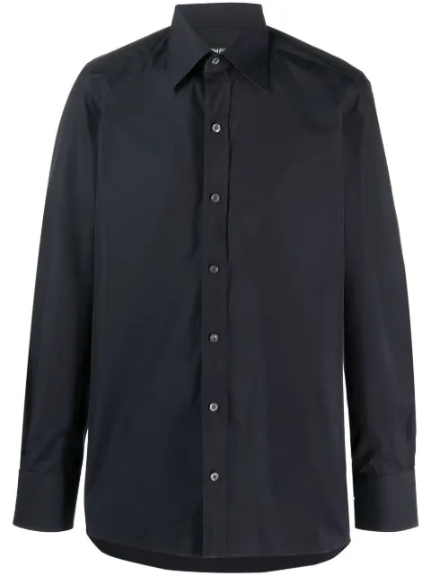 TOM FORD long-sleeve pointed-collar shirt Blue QFT00694S1EG