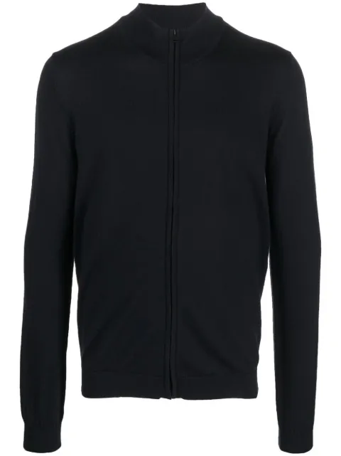 HUGO ribbed-knit zip-up sweater Blue 50474193