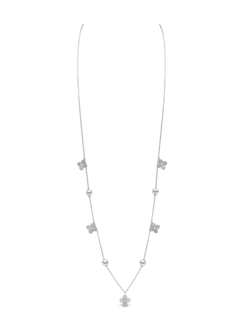 Yoko London 18kt white gold Petal diamond and pearl necklace Silver QYN23127X