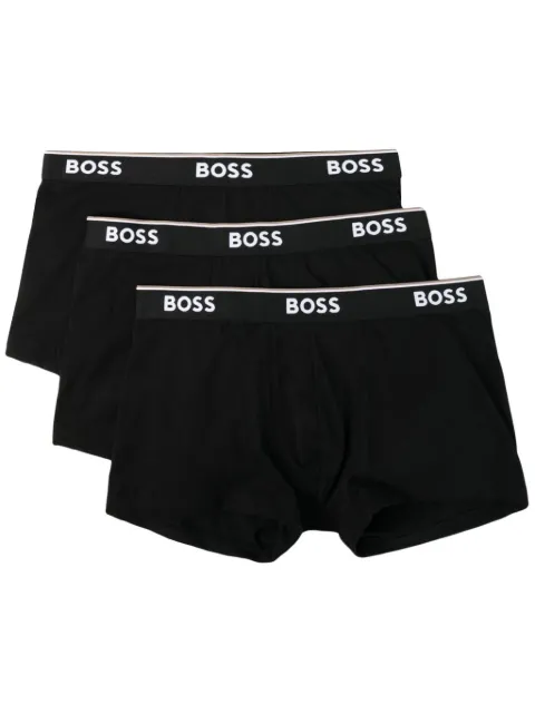 BOSS pack-of-three logo-waistband boxer briefs Black 50475274