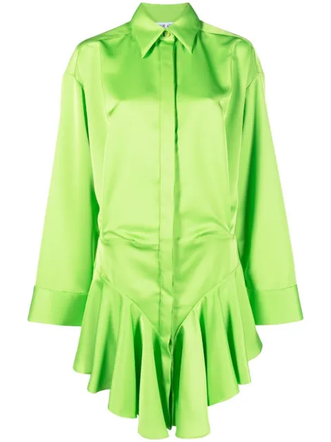 The Attico Candice asymmetric mini dress Green 228WCA124E020361