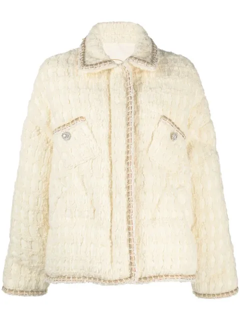Khrisjoy tweed puffer jacket Neutrals CFPW015TW33