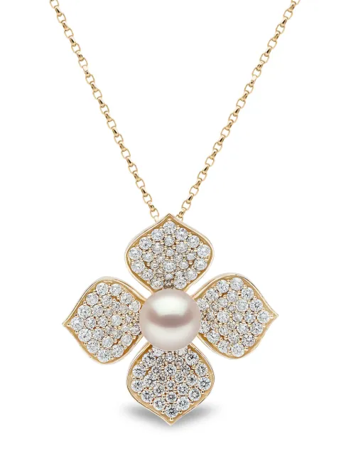 Yoko London 18kt yellow gold Petal pearl and diamond pendant Gold QYP23126X