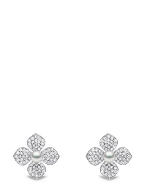 Yoko London 18kt white gold Petal pearl and diamond earrings Silver QYE23127X