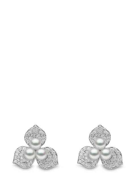 Yoko London 18kt white gold Petal pearl and diamond earrings Silver QYE23087X