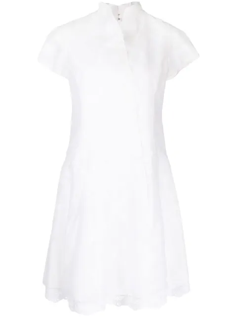 SHIATZY CHEN lace-underlay cotton dress White 621885