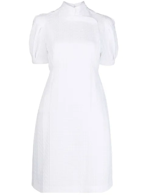 SHIATZY CHEN band-collar short-sleeved dress White 621895