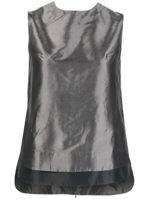 SHIATZY CHEN contrasting-trim detail blouse Grey 621324