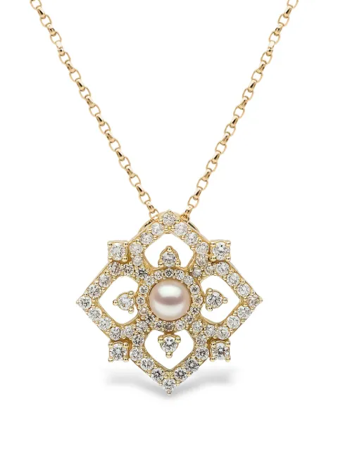 Yoko London 18kt yellow gold Petal pearl and diamond pendant Gold QYP23116X
